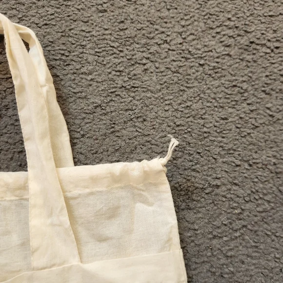 JOHNNY WAS Tote Cream Double Handle Draw String Cotton Shopping - Picture 2 of 8